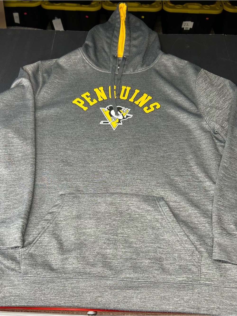 Fanatics Gray Crewneck Hoodie with Pittsburgh Penguins Logo